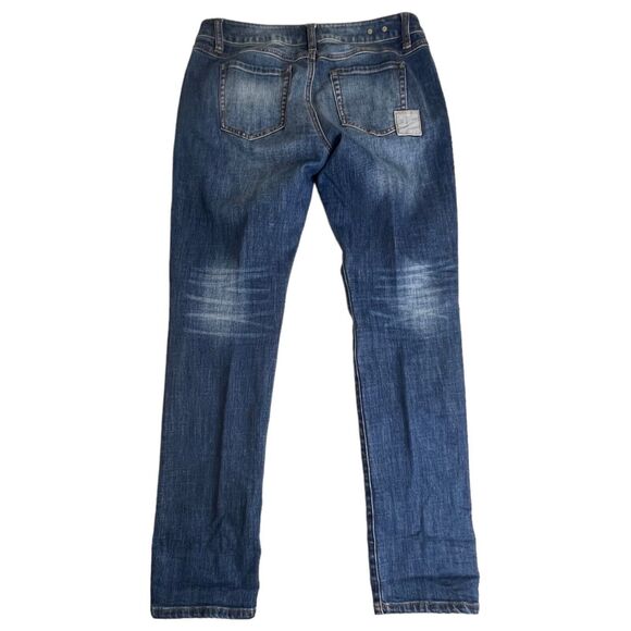 Cabi Womens Dark Wash Low Rise Patch Work Slim Boyfriend Jeans 4 - Picture 3 of 8